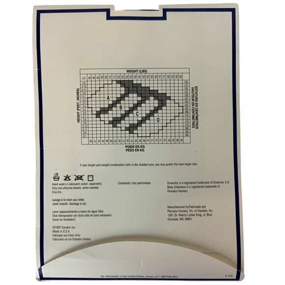 Vintage Givenchy Body Gleamers Pantyhose Size D XL Black Dot Control Top 1997 - Picture 3 of 3